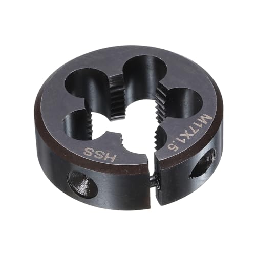 HARFINGTON Round Threading Die M17 x 1.5 Metric Thread 38mm OD Adjustable Right Hand High-Speed Steel (HSS) Round Die Screw Thread Cutting Die for Thread Repair - size: M17 x 1.5