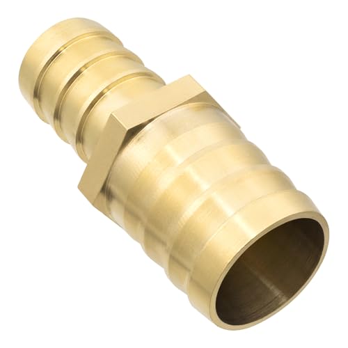 Yoebor Brass Hose Barb Reducing Union 1" x 3/4" Barbed Reducer Coupler 2pcs - size: 1" x 3/4"