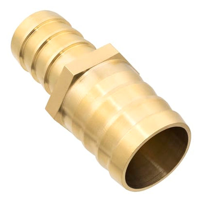 Yoebor Brass Hose Barb Reducing Union 1" x 1/2" Barbed Reducer Coupler 2pcs - size: 1" x 1/2"