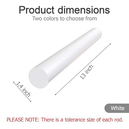Defendifend Round Acetal Copolymer Rods 13-Inch Length Black Acetal Copolymer Rod Rigid Wear-Resistant Machinable Long Acetal Rods (POM rods) (1, White, 1.4 X 13 inch) - color: White, size: 1.4 X 13 inch