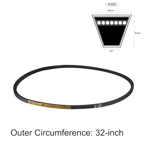 uxcell K-32 V Belt Machine Transmission Rubber, Black Replacement Drive Belt 32 inch Pitch Girth 8mm Width 6mm Height JIS Standard - size: 32"