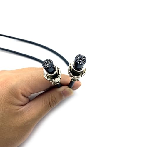 3.28 ft GX12 6 Pin Double Female Cable, GX12 6Pins Double Female Head Aviation Cordset Electrical Connector Panel Mount Circular Metal Adapter Cordset for Ships 5A 125V 24AWG (1meter) - size: GX12 6Pin