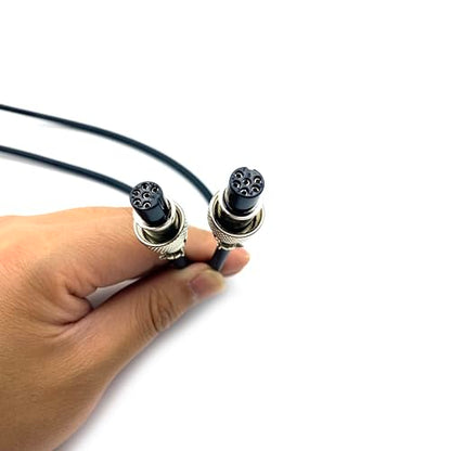 3.28 ft GX12 6 Pin Double Female Cable, GX12 6Pins Double Female Head Aviation Cordset Electrical Connector Panel Mount Circular Metal Adapter Cordset for Ships 5A 125V 24AWG (1meter) - size: GX12 6Pin