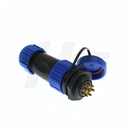 HE21 7 Pin 15Amp Power Connector Waterproof Aviation Circular Cable Plug & Panel Mount Socket for LED/Power/Lighting Equipment