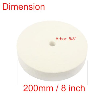 8 Inch Soft Felt Buffing Wheel with 5/8" Arbor Hole - style: 8'' Soft Felt Wheels
