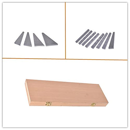 kimllier 12Pcs Angle Gauge Block Set, Accuracy Steel Machinist Tool 1/4 to 30 Degree with Box