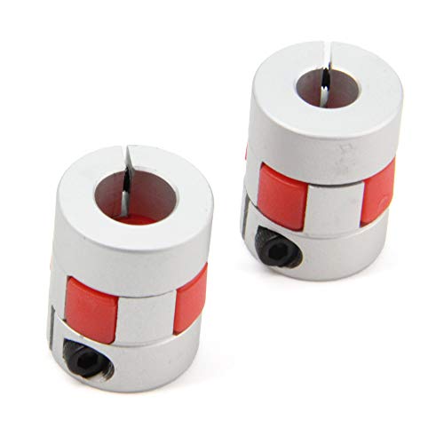 2PCS 8mm to 10mm Aluminium Plum Flexible Shaft Coupling Diameter20mm Length25mm 8x10mm Motor Connector Flexible Coupler for 3D Printer CNC Machine and Servo Stepped Motor（8x10mm） - size: D20 L25, style: 8x10mm