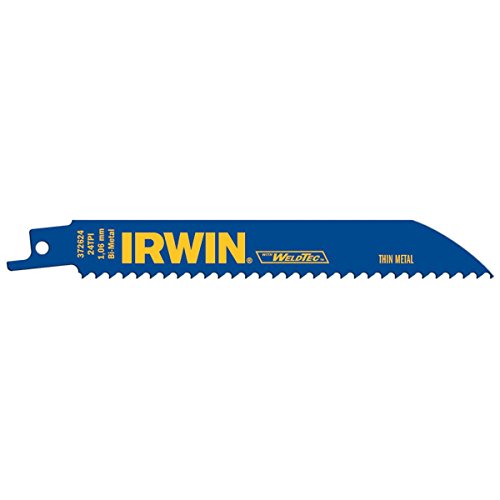 Irwin Tools - 372818BB IRWIN Tools Metal Cutting Reciprocating Saw Blade, 6-Inch, 24 TPI (372624) - size: 6", style: 24TPI / 1-count