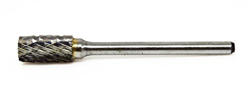 Benchmark Abrasives 1/8 Inch Cylinder Shape Double Cut Tungsten Carbide Die Grinder Bits Metal Deburring Tool Rotary Burr, 1/8 Inch Shaft, Engraving Tool for Woodworking Shaping Carving (SA- 51) - style: SA-51
