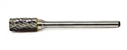 Benchmark Abrasives 1/8 Inch Cylinder Shape Double Cut Tungsten Carbide Die Grinder Bits Metal Deburring Tool Rotary Burr, 1/8 Inch Shaft, Engraving Tool for Woodworking Shaping Carving (SA- 51) - style: SA-51