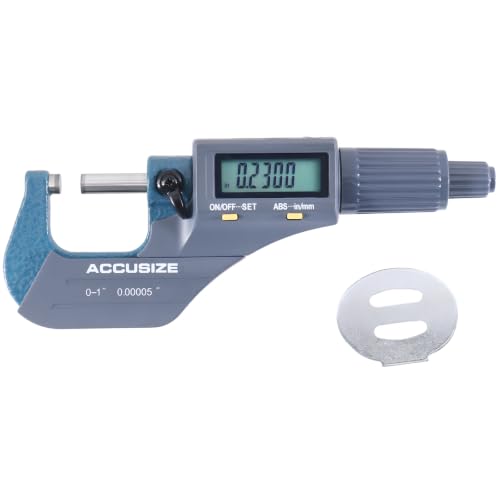 Accusize Industrial Tools Outside Micrometer, 0-1 in/0-25 mm, MD71-0001 - size: 0-1"