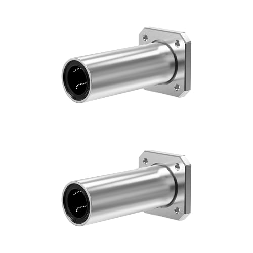 2PCS LMK6LUU Square Flange Linear Ball Bearings, 6mm Bore Dia, 12mm OD, 35mm Length with Double Side Rubber Seal for CNC,3D Printer - size: LMK6LUU Size 6x12x35mm