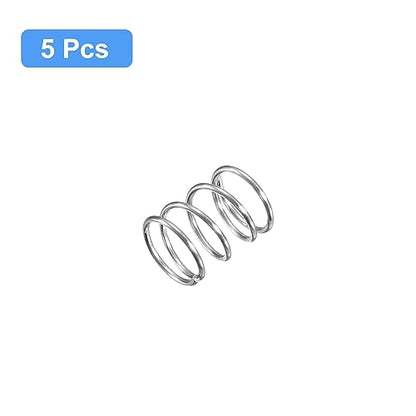 uxcell Compression Spring, 5Pcs 304 Stainless Steel, 7mm OD, 0.8mm Wire Size, 10mm Free Length, Silver Tone - size: 0.8mmx7mmx10mm