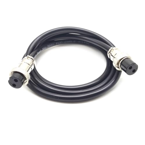 3.28 ft GX20 2 Pin Double Female Cable, GX20 2Pins Female to Female Head Aviation Cordset Electrical Connector Panel Mount Circular Metal Adapter Cordset for Ships 10A 250V 15AWG (1meter) - size: GX20 2Pin