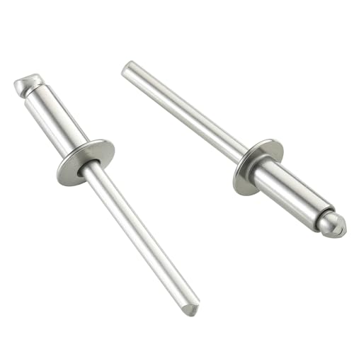 320pcs 1/8" x 1/2" Aluminum Blind Rivets, 3.2 x 12mm Pop Rivets,Rivets for Metal,Silver - color: Aluminum, size: 1/8" x 1/2"