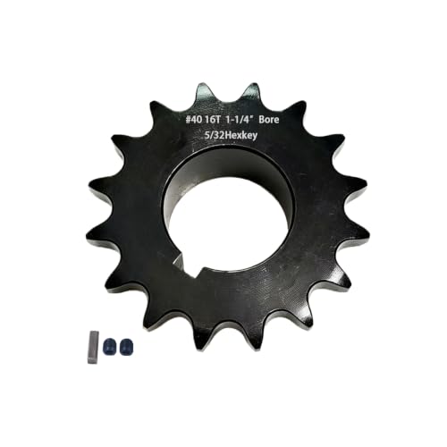 #40 Sprocket 16T 1-1/4" Bore Hardened Black Oxide - size: 16 teeth, style: 1-1/4" in bore