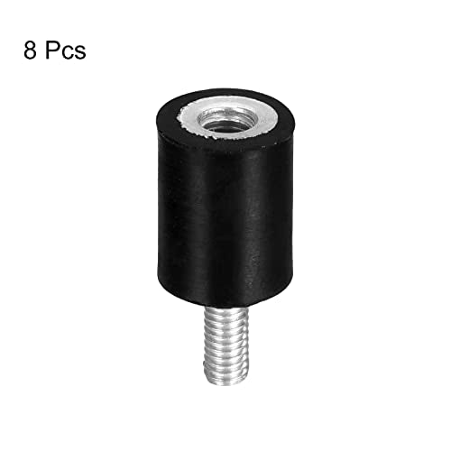 uxcell Rubber Mounts 8pcs M6 Male/Female Vibration Isolator Shock Absorber, for Garage Motor Air Compressor Car Boat Bobbins, D20mmxH30mm - size: M6x20mmx30mm