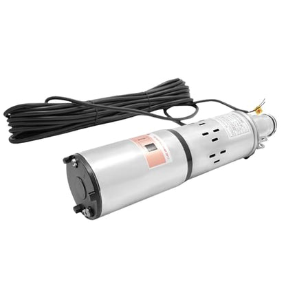 Deep Well Submersible Pump DC 24V 200W Electric Solar Powered Water Pump, 5.3 GPM Flow, 98ft Lift, Farm Ranch Irrigation Submersible Bore Hole Deep Well Pump - color: DC 24v 200w