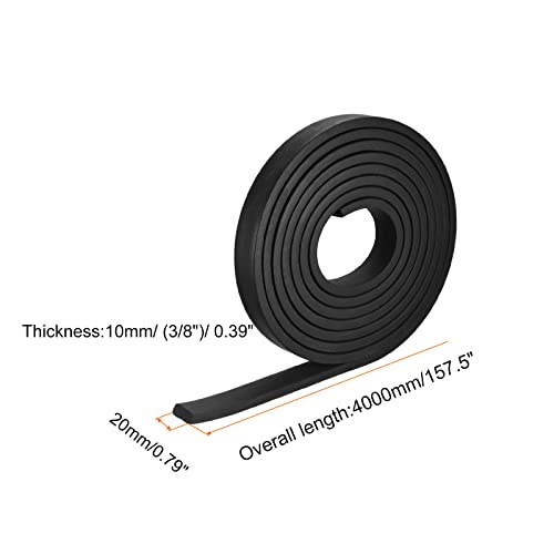 uxcell EPDM Rubber Foam Sheet Strips 3/8" T x 0.79" W x 157.5" L, Neoprene Rubber Sheet Rolls for DIY Gasket, Sealing Padding, Reduce Vibration Mat - size: 3/8"T x 0.79"W x 157.5"L