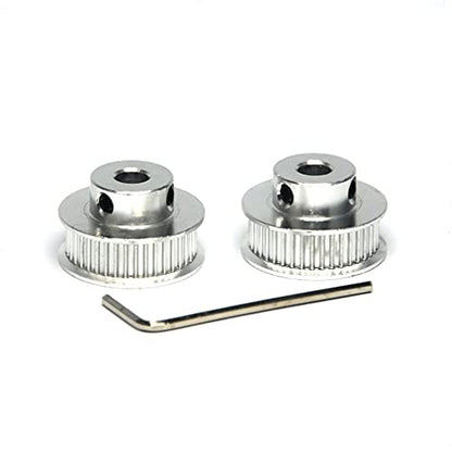 2PCs Aluminum 2GT Timing Pulley 40 Teeth Bore 6.35mm for 3D Printer CNC Machine 6mm Width 2GT Timing Belt - size: 40 teeth, style: 6.35mm bore, for 6mm belt