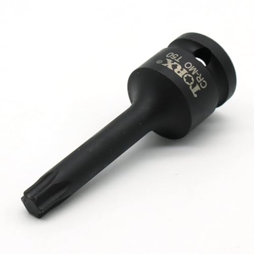 TEMO T50 3" Torx Star 6 Point Black Impact Bit Socket 1/2" Square Drive - size: T50