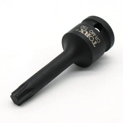 TEMO T50 3" Torx Star 6 Point Black Impact Bit Socket 1/2" Square Drive - size: T50