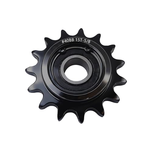 #40 Idler Sprocket 15 Tooth 5/8" Bore with 6202 Bearing Black Oxide Chain Tensioner for Mini Bike Go-Kart High Speed Conveyor Industrial, Hardened Steel - size: 15tooth, style: 5/8‘’bore size
