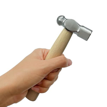 Mini Wooden Handle Round Head Hand Hammers,1 PCS Reinforced Ball Hammer,Round Head Wooden Handle,Escape Tool Hand Hammer for Prying Nails,Woodworking,Repairing,DIY