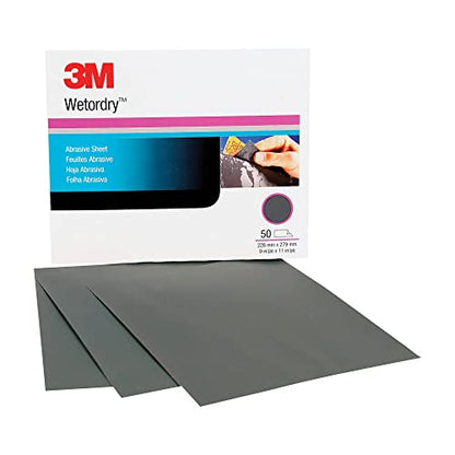 3M Wetordry Abrasive Sheet, 02020, 2000+ Grade, 9 in x 11 in - size: 9 in x 11 in