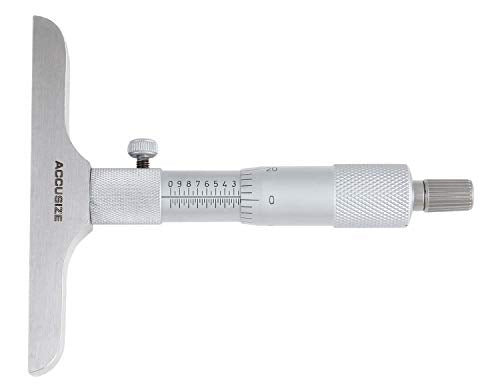 Accusize 0-6 in Depth Micrometer, 4 in Base, 0.001 in Resolution