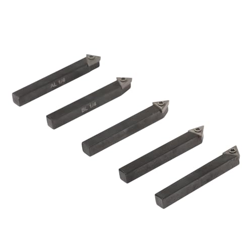 kimllier 1/4 Carbide Turning Tool Set, 5Pcs TCMT090204 Indexable Inserts