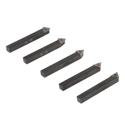 kimllier 1/4 Carbide Turning Tool Set, 5Pcs TCMT090204 Indexable Inserts