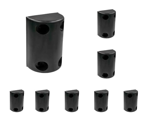 8 Pack 8"x5-1/4"x3-1/2" Rubber Dock Bumper with 4 Hole - Impact Resistant Half-Oval Molded Rubber Bumper for Semi Truck, Flatbed Trailer, Boat Docks, Marinas & Parking Spots - size: 8" x 5-1/4" x 3-1/2", style: 8 - Pack