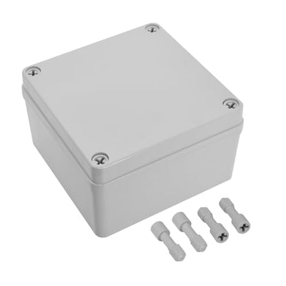 LeMotech Junction Box IP67 Waterproof Dustproof ABS Plastic Project Box for Electrical Outdoor Enclosure Gray 4.9 x 4.9 x 3 inch (125 x 125 x 75 mm) - size: 4.9" x 4.9" x 3" (1pc)