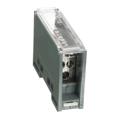 MECCANIXITY 1 in 3 Out Rail Terminal Blocks, 690V 150A Connectors Power Distribution Block Crimp Wiring Splitter with Flame-Retardant Housing for Power Distribution Cabinets 12-6AWG Gauge - size: 12-6AWG, style: 1 in 3 Out