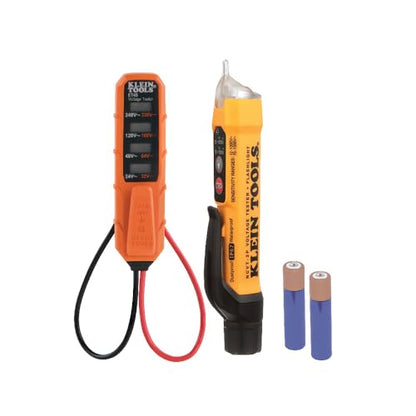 Klein Tools NCVT3PKIT Electrical Test Kit, Dual-Range Non-Contact Voltage Tester with Flashlight, AC/DC Voltage Tester - size: Dual Range NCVT Kit
