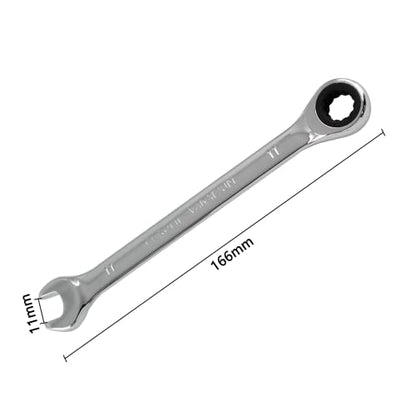 2 Pcs 11mm Ratchet Combination Wrench, Metric 72-Tooth - size: 11 mm