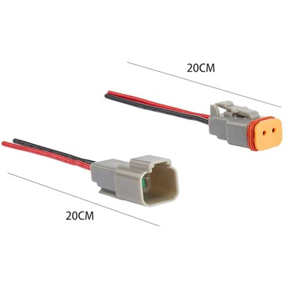 5 pack 2 wire connector 2Pin quick disconnect 7.9inches 16AWG Wire - size: 2pin connector grey