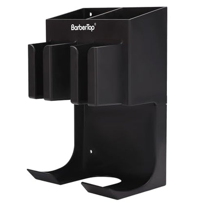 Hair Tool Organizer Wall Mounted, Hair Dryer and Styling Holder with Towel Bar, Bathroom Blow Dryer Holder, Farmhouse Vanity Caddy Storage Stand for Accessories Makeup(Black) - size: 5.9 x 9.2 x 5.6 Wall-mounted