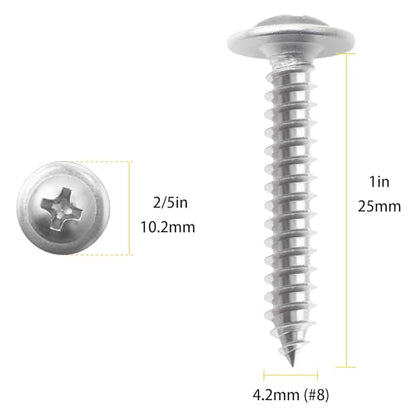 JEGONFRI 150PCS #8 x 1 410 Stainless Steel Self Tapping Wood Screws - size: #8 x 1" Single, style: Self-tapping - Truss