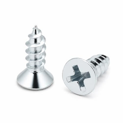 BCP Fasteners #6 x 1/2" Zinc-Plated Flat Head Wood Screws, 100 Pack - size: #6 x 1/2"