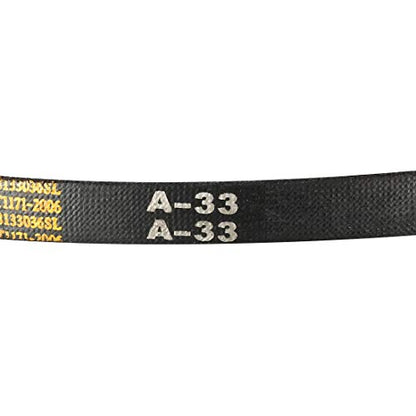 uxcell A33 Drive V-Belts 33" Inner Length 13mm Width 8mm Thick JIS Standard A-Section Rubber Drive Industrial Transmission Belt - size: 33"