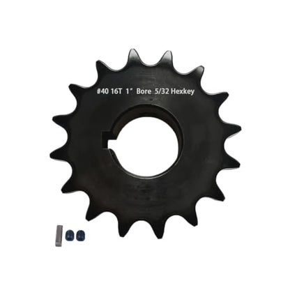 #40 Sprocket 16T 1" Bore Hardened Black Oxide - size: 16 teeth, style: 1" in bore