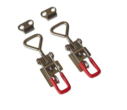 304 Stainless Steel Toggle Latch Clamps 4001, Heavy Duty Adjustable Quick Release Latches, Toolbox, Case, Cabinet, RV, Boat, Industrial Equipment (lock hole)