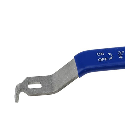 Stainless Steel Lever Handle with M10 Nut for DN20 Ball Valve, Quarter Turn Operation, Blue Plastic Grip & Chrome Plated Finish (DN20 3/4") - size: DN20 3/4"