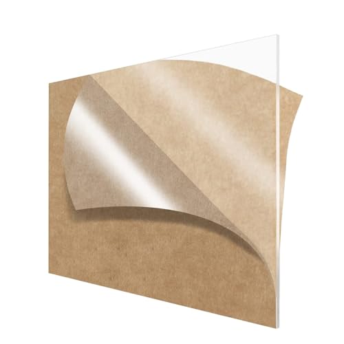 Fielect Clear Acrylic Sheet 16.54" x 11.69" Cast Plexiglass Sheet 0.20" Thick (5mm) Transparent Board Panel with Protective Paper for Home Decor, Craft, Picture Frame, Signs, DIY Display Projects - size: 5mm/0.2" Thick