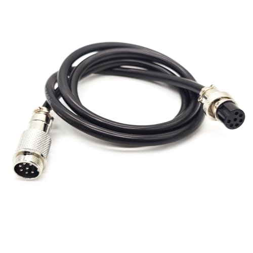 3.28 ft GX16 7 Pin Male to Female Cable, GX16 7Pins Female to Male Head Aviation Cordset Electrical Connector Panel Mount Circular Metal Adapter Cordset for Ships 5A 125V 22AWG (1meter) - size: GX16 7Pin
