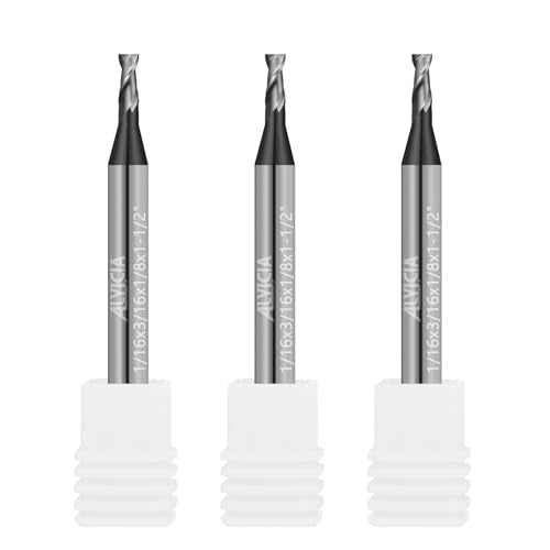 3PCS 1/16" Micrograin Carbide Square End Mill Set 2 Flute HRC 55 - size: 1/16 in