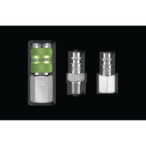 Flexzilla A53457FZ Pro High Flow Coupler & Plug Ki 7 Piece | 1/4" NPT | Push to Connect System | Allows Twice the Flow to Your Air Tools | Maximum Efficiency - style: 7 Piece