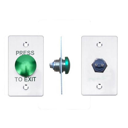 Push to Exit Button，12V DC Push to Exit Switch with LED Light, IP67 Waterproof,NC/NO/COM Outputs, Surface Mount Request-to-Exit Device for Access Control Systems (86X50-C) - color: 86X50-C